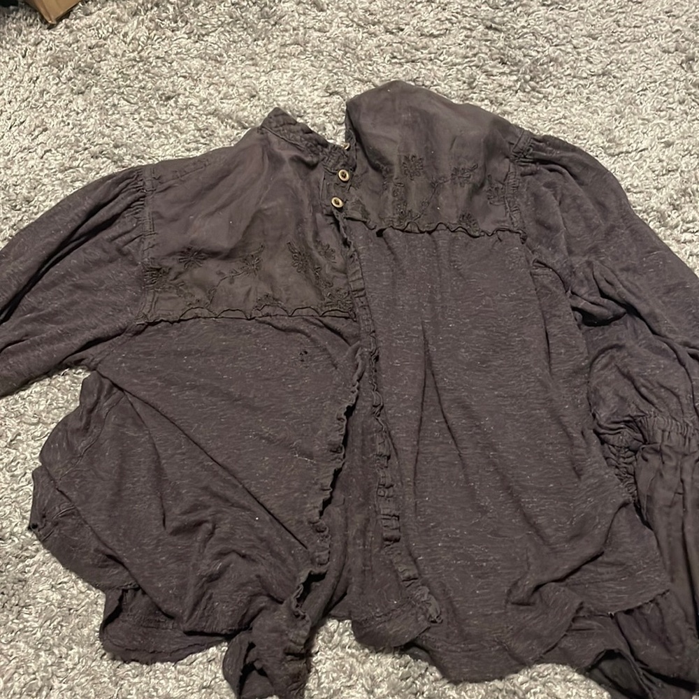 free people long sleeve black with bell sleeves